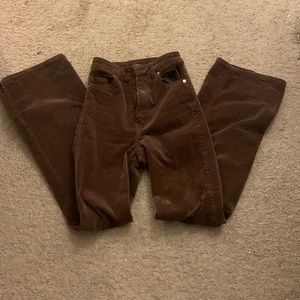 High waisted brown parachute pants